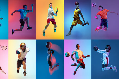 Collage von verschiedenen Sportaten