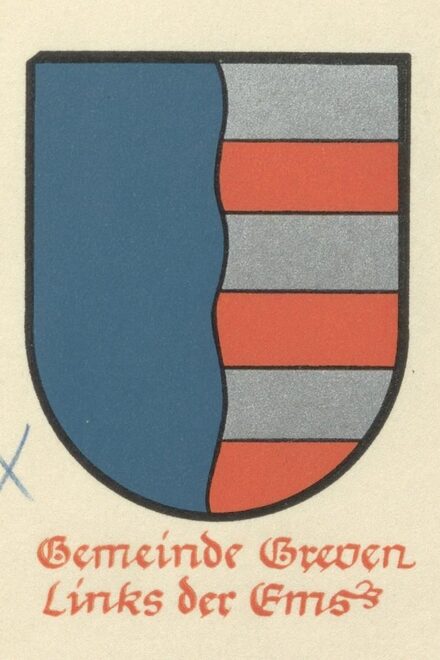 Das Wappen für Greven links der Ems