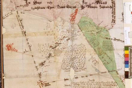 Ausschnitt aus der Karte von 1597, auf der Reckenfeld zu sehen ist