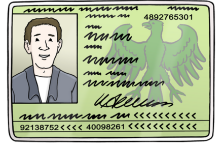 Das Bild zeigt einen Personal-Ausweis.